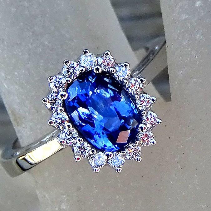 sapphire diamond 18kt ring - Shilat