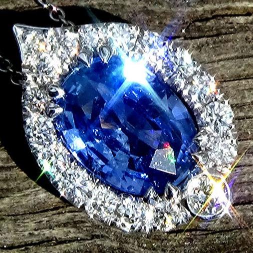 Blue Sapphire diamonds Necklace - Shilat