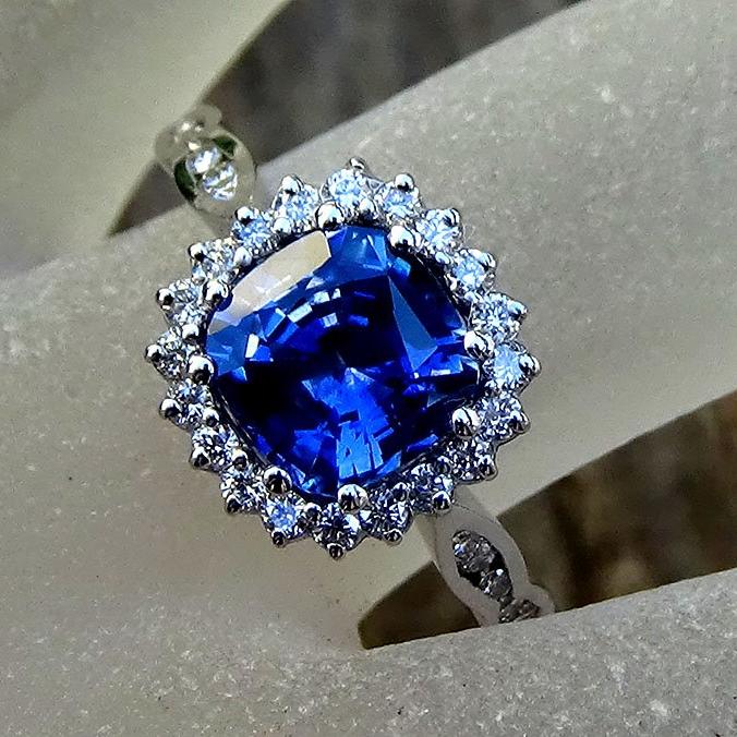 sapphire diamond 18kt ring - Shilat