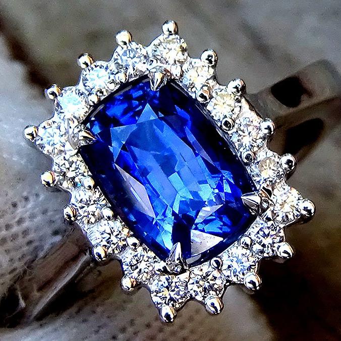 sapphire diamond 18kt ring - Shilat