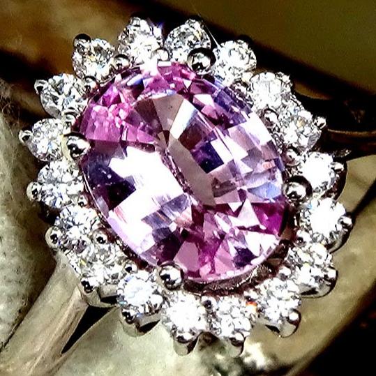 pink sapphire diamond 18kt ring - Shilat