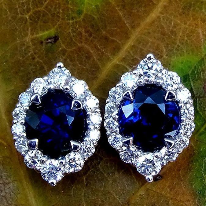 blue sapphire studs - Shilat