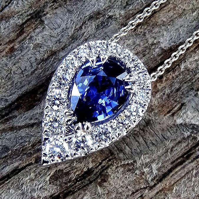 Sapphire diamonds Necklace - Shilat