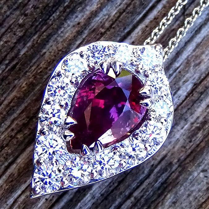 Purple Sapphire diamonds Necklace - Shilat