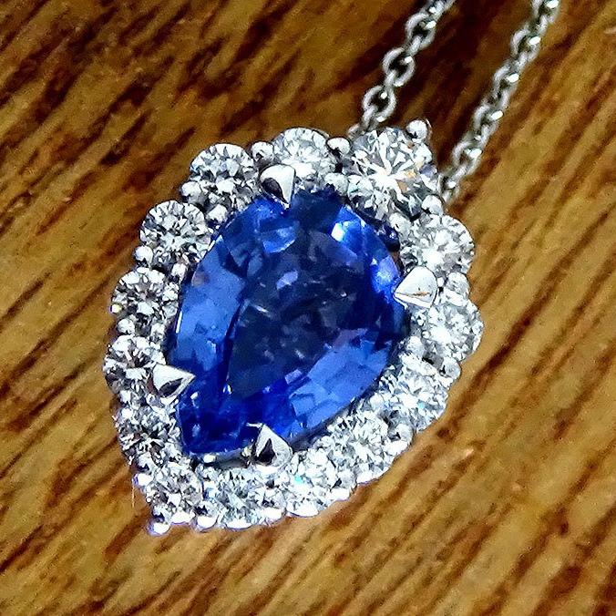 sapphire diamond pendant - Shilat