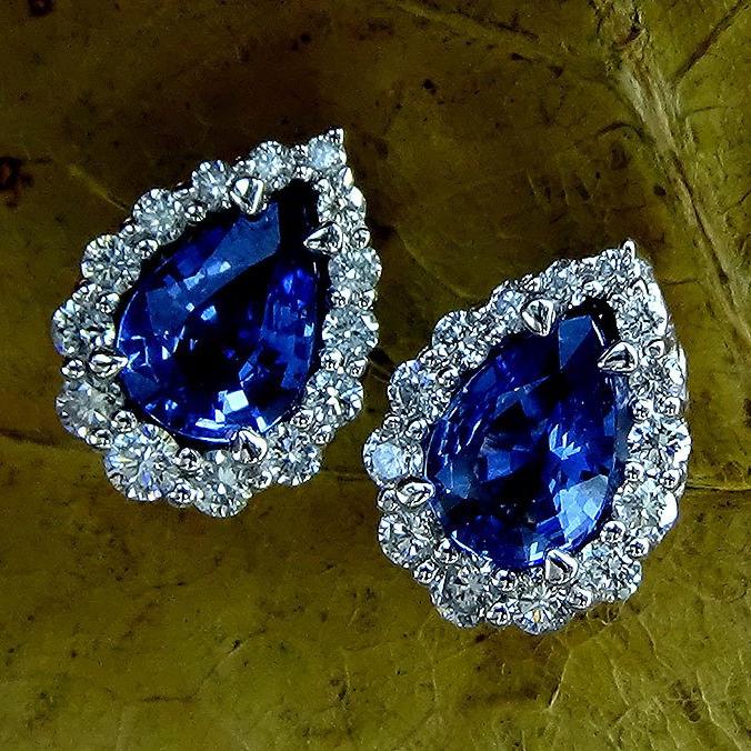 blue sapphire earrings - Shilat