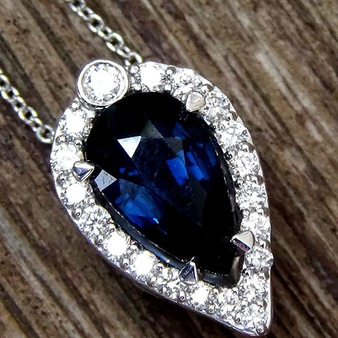 Sapphire diamonds Necklace - Shilat