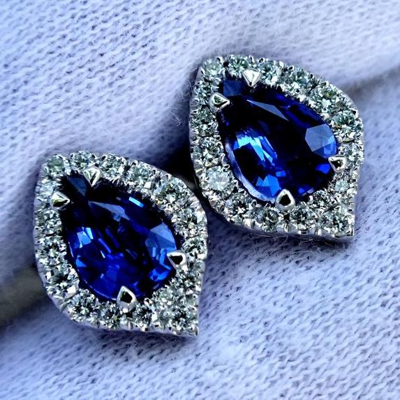 blue sapphire earrings - Shilat