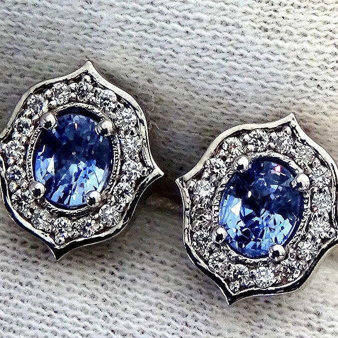 sapphire diamonds earrings - Shilat