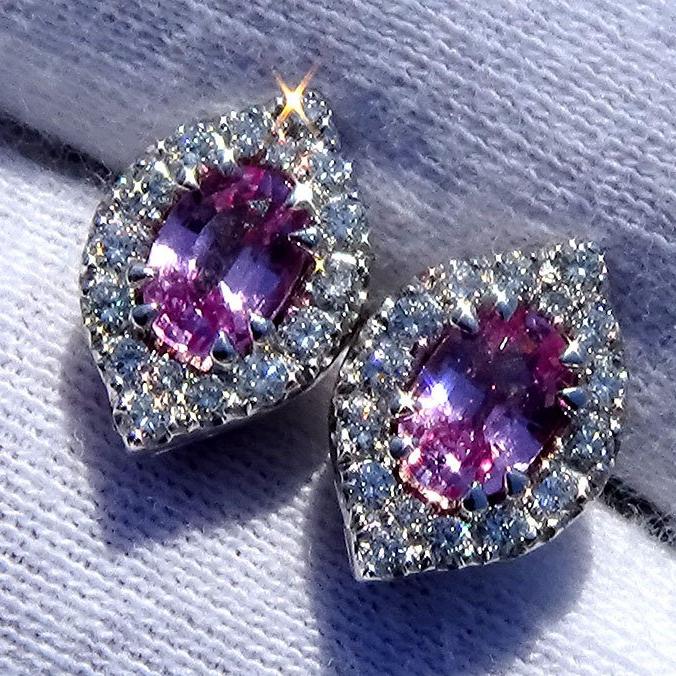 pink sapphire earrings - Shlat