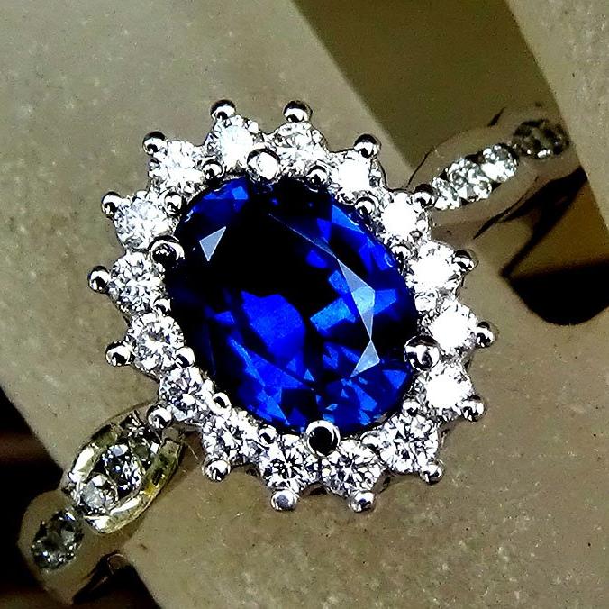 sapphire diamond gold ring - Shilat