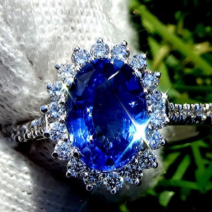 blue sapphire diamond ring - Shilat