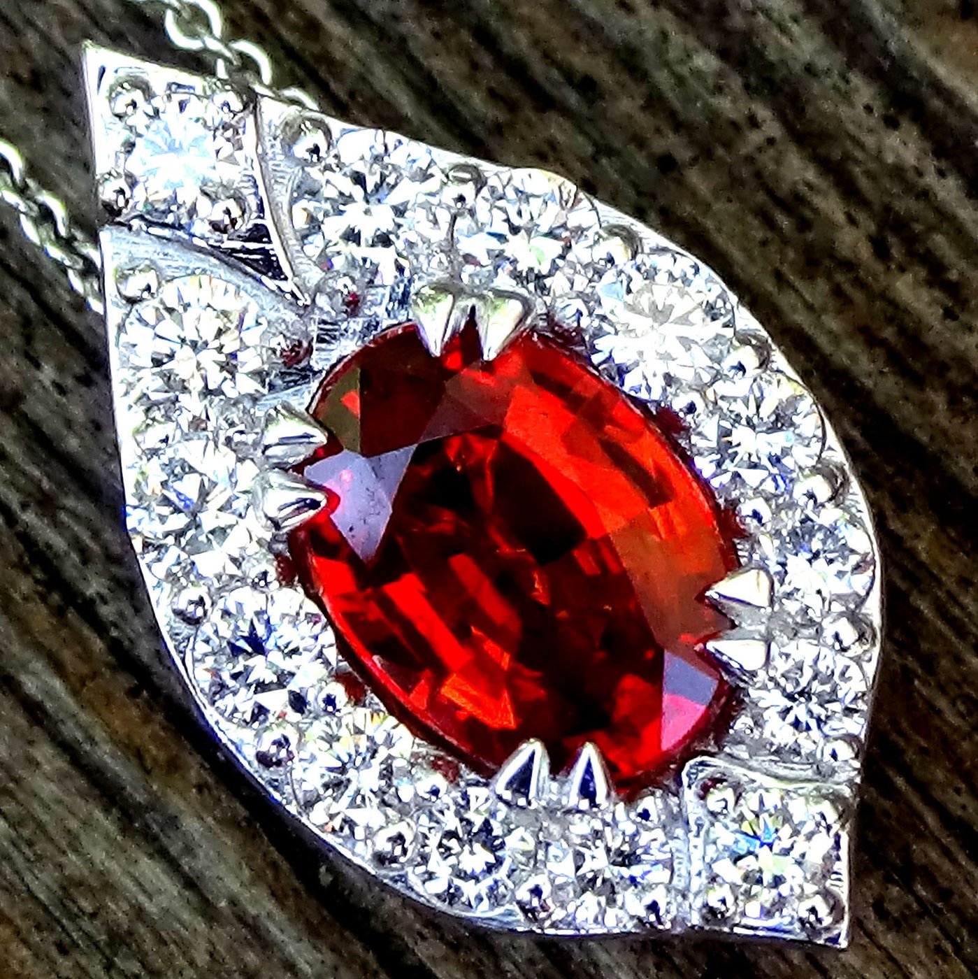 Red Sapphire diamonds Necklace - Shilat