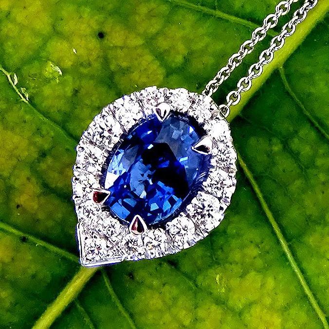 14k sapphire pendant - Shilat