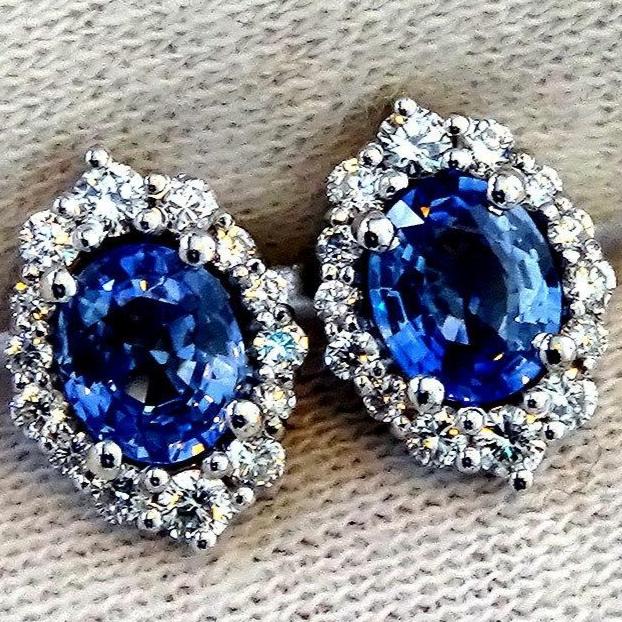 sapphire and diamonds earrings - Shilat