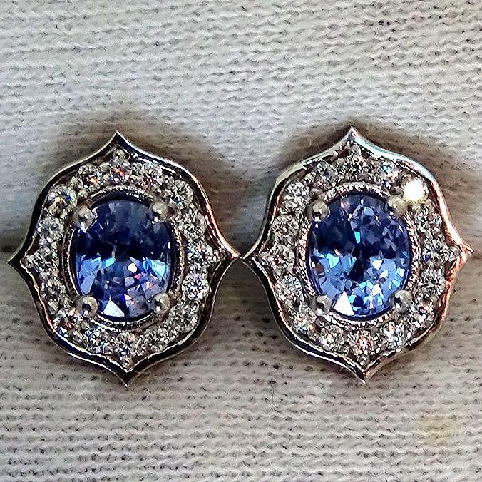 sapphire and diamonds earrings - Shilat