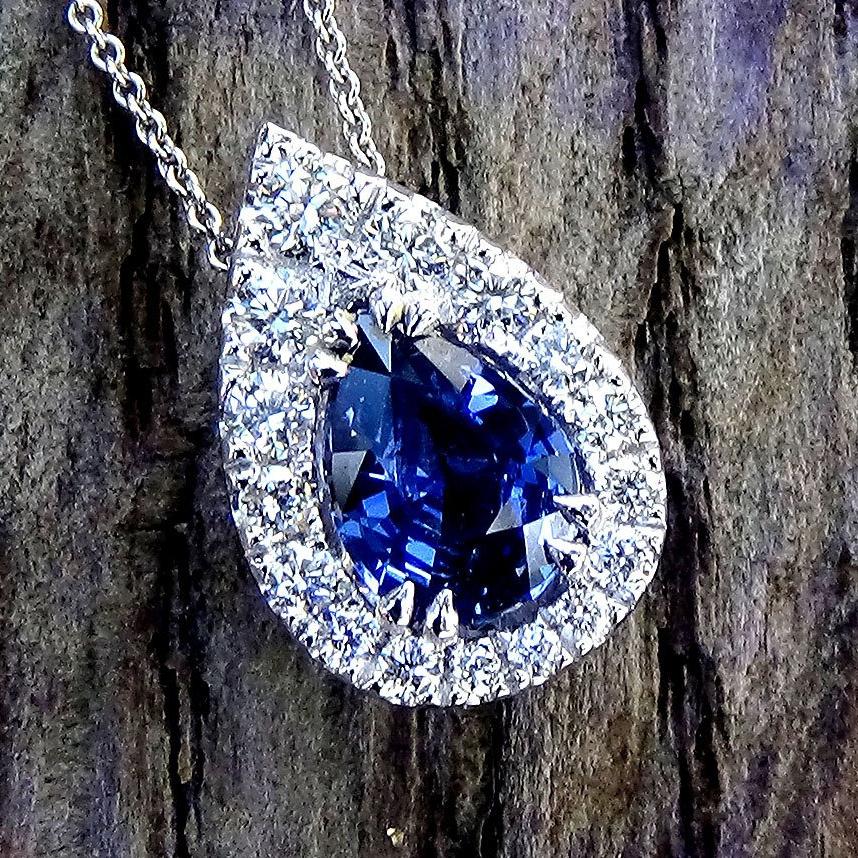 blue Sapphire Necklace - Shilat