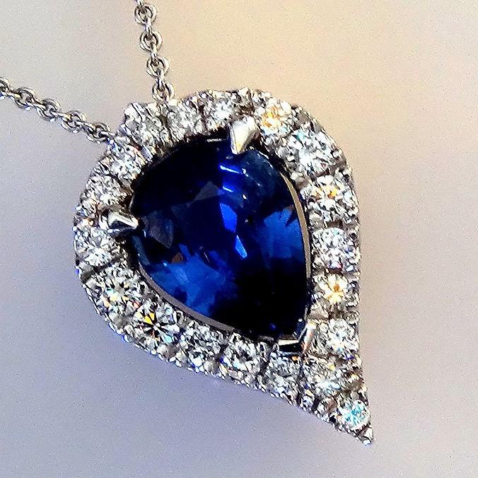  sapphire diamond pendant - Shilat