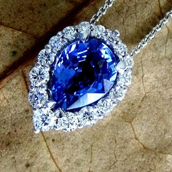 sapphire pendant 14k gold - Shilat