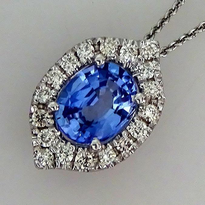  sapphire 14kt pendant - Shilat