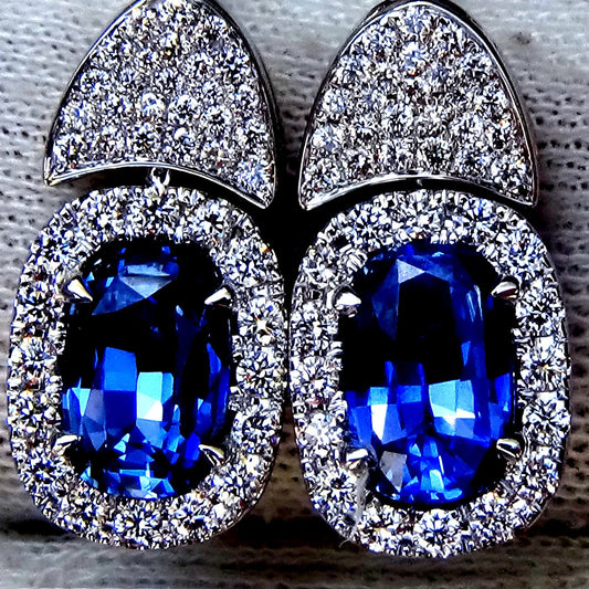 sapphire and diamond dangle earrings - Shilat