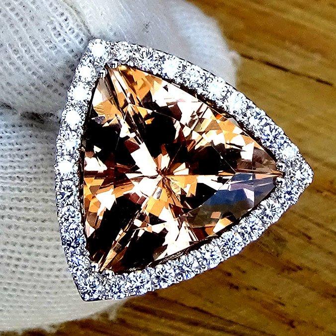 Engagement morganite ring gold diamond - Shilat