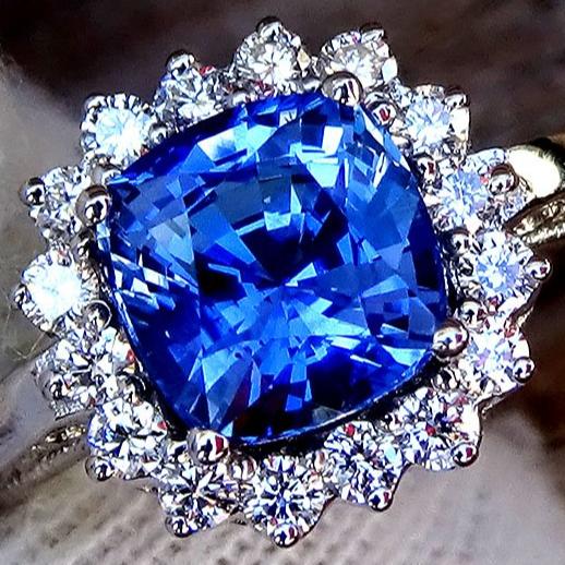 natural blue sapphire and diamond 18kt gold ring - Shilat