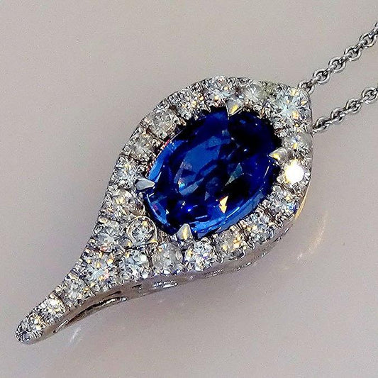 sapphire diamond pendant - Shilat