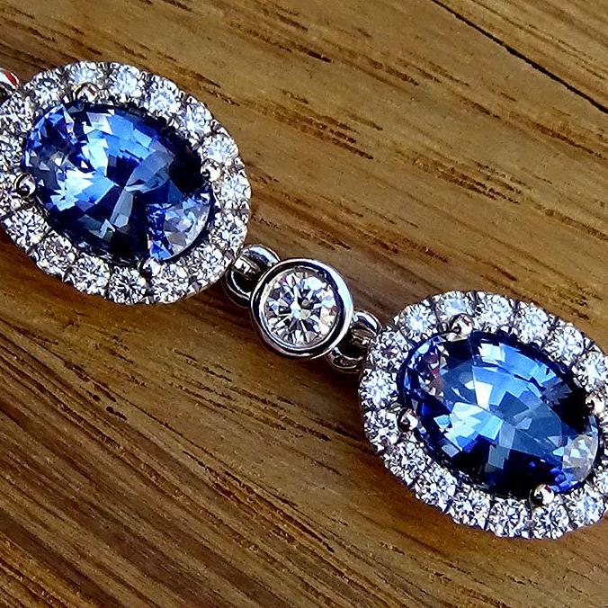 Sapphire and 36 diamond Necklace - Shilat