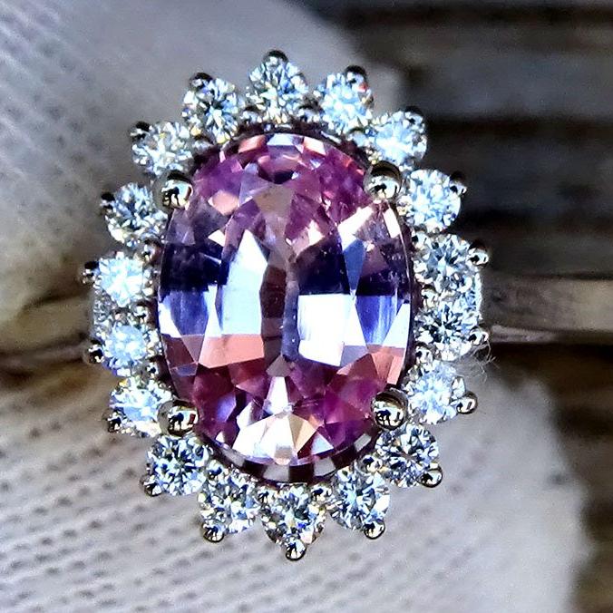 natural pink sapphire and diamond 18kt gold ring - Shilat