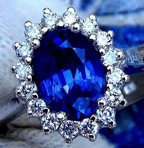 blue sapphire and diamond ring - Shilat