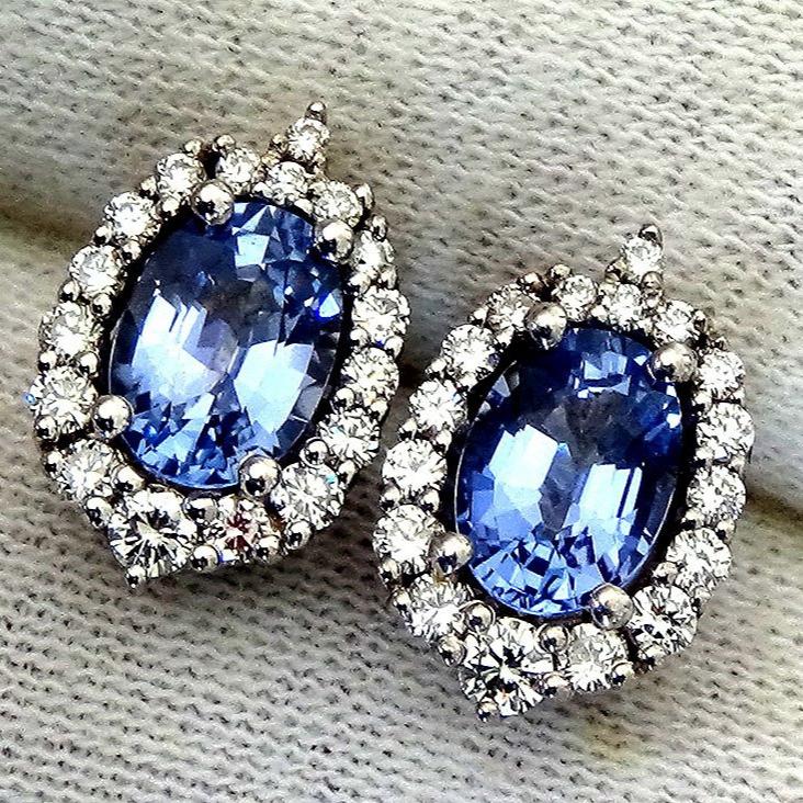 sapphire diamonds earrings - Shilat