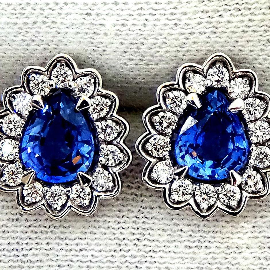 sapphire diamonds 14kt earrings - Shilat