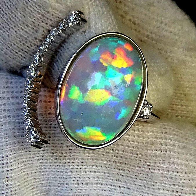 diamond opal ring - Shiat