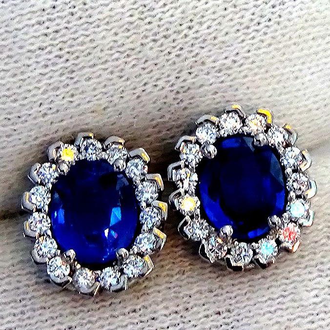 Blue sapphire 14kt earrings - Shilat