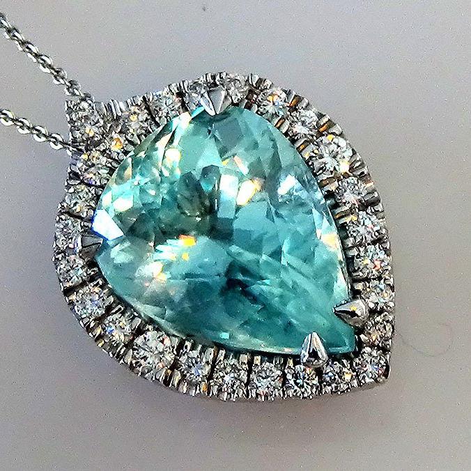 blue aquamarine pendant - Shilat