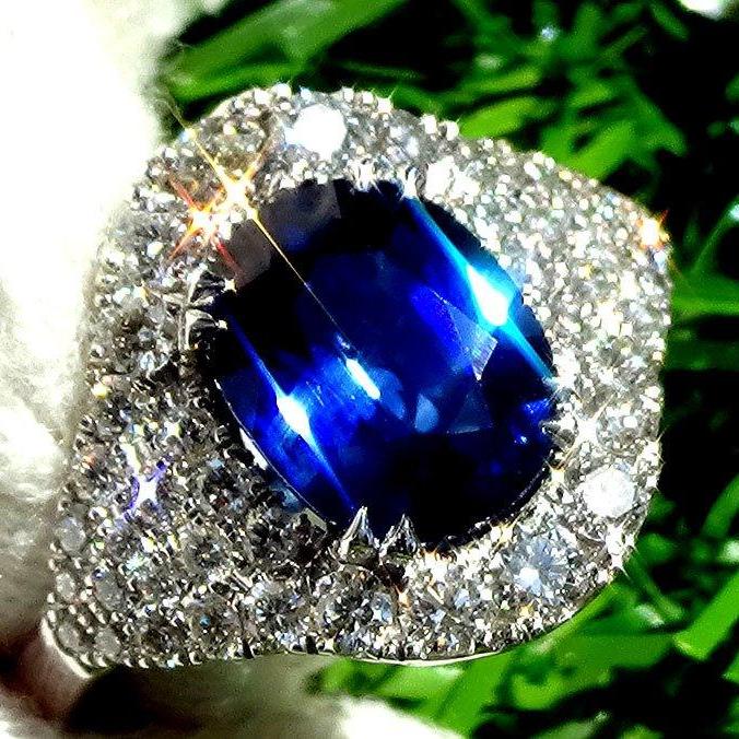 Sapphire engagement ring diamond womens 14k 3.05ct - Shilat 