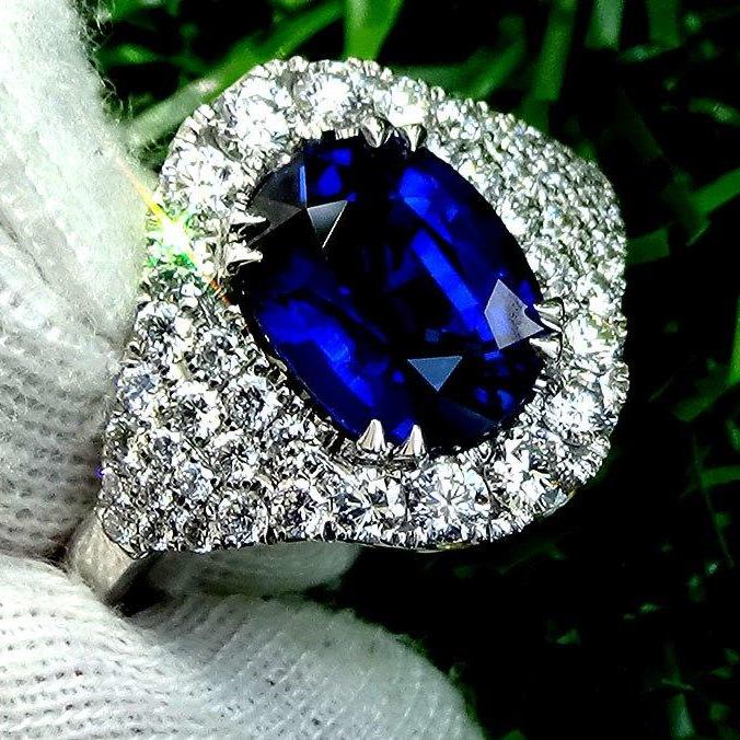 Sapphire engagement ring diamond womens 14k 3.05ct - Shilat 