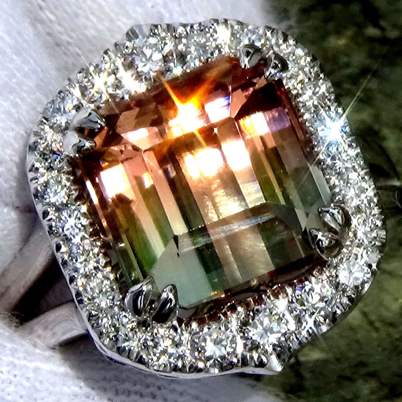 tourmaline diamonds ring - Shilat