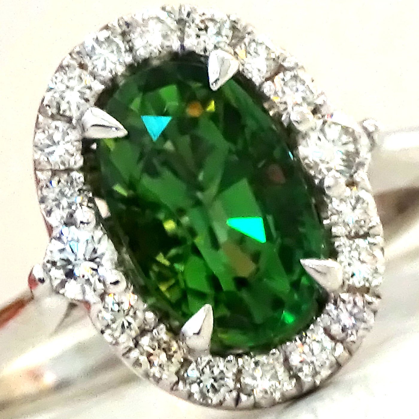 green tourmaline ring 14k