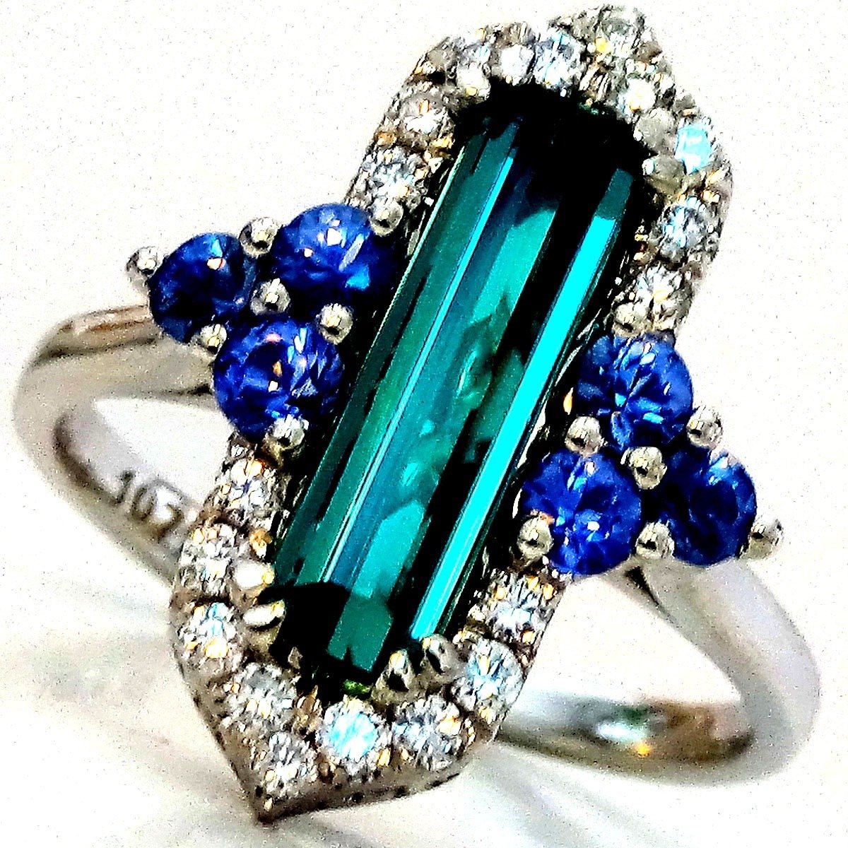 Neon Blue Green Tourmaline Ring - Shilat