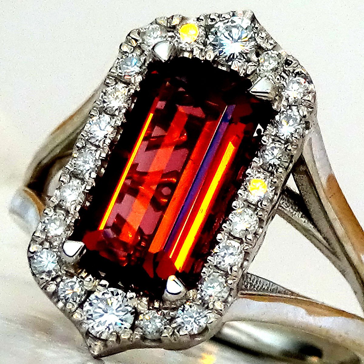 Neon Purple Pink Tourmaline diamond ring - Shilat