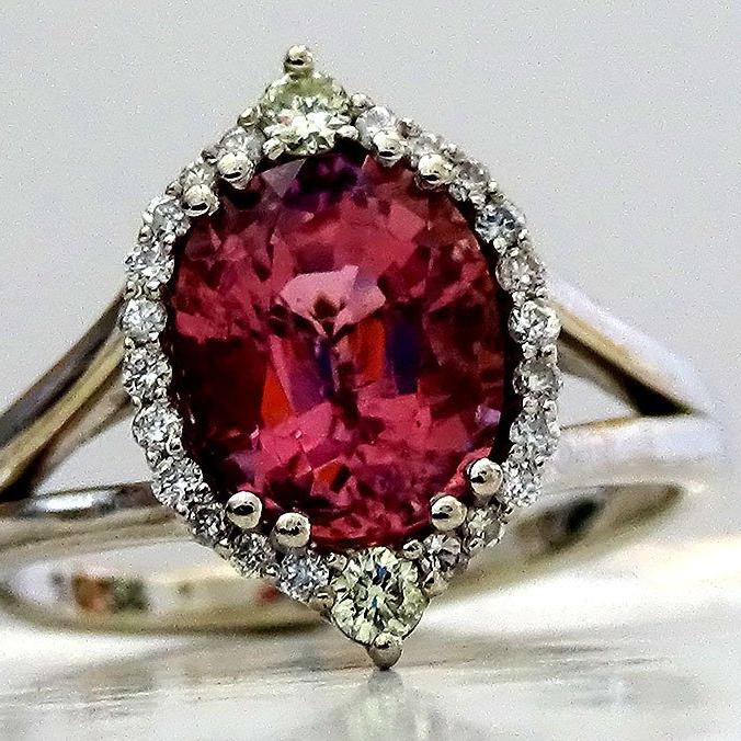 Natural Neon Pink Tourmaline ring - Shilat