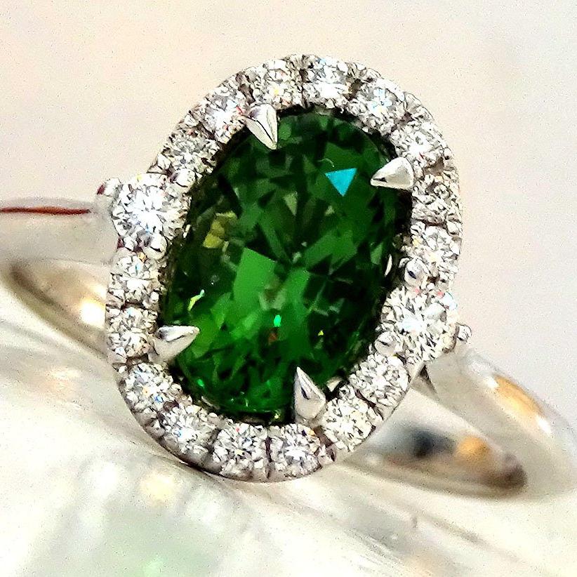 green tourmaline diamond ring 