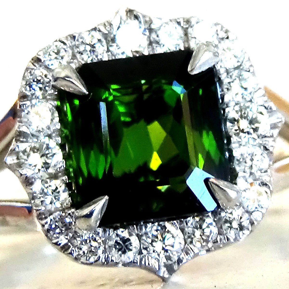 green tourmaline ring 14k