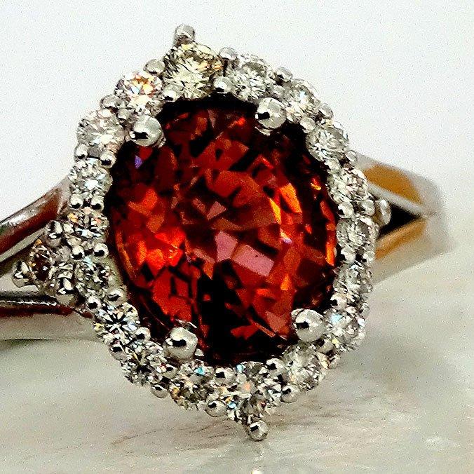 gold pink tourmaline ring oval