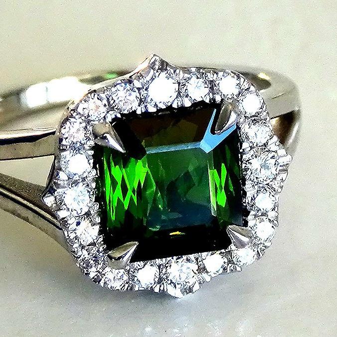 green tourmaline 14k ring