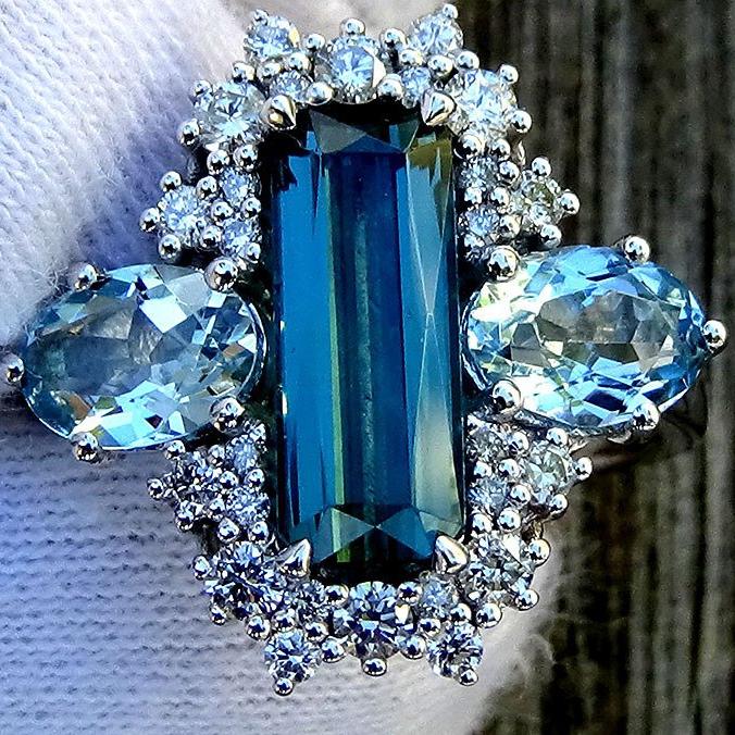 blue tourmaline ring - Shilat