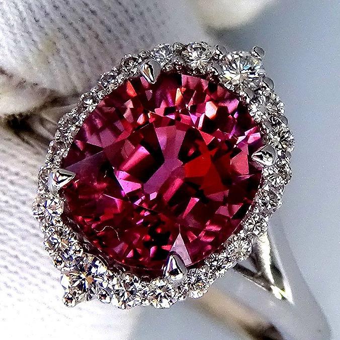 Pink Tourmaline diamonds 14kt ring - Shilat