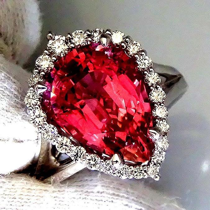 Pink Tourmaline diamonds ring - Shilat